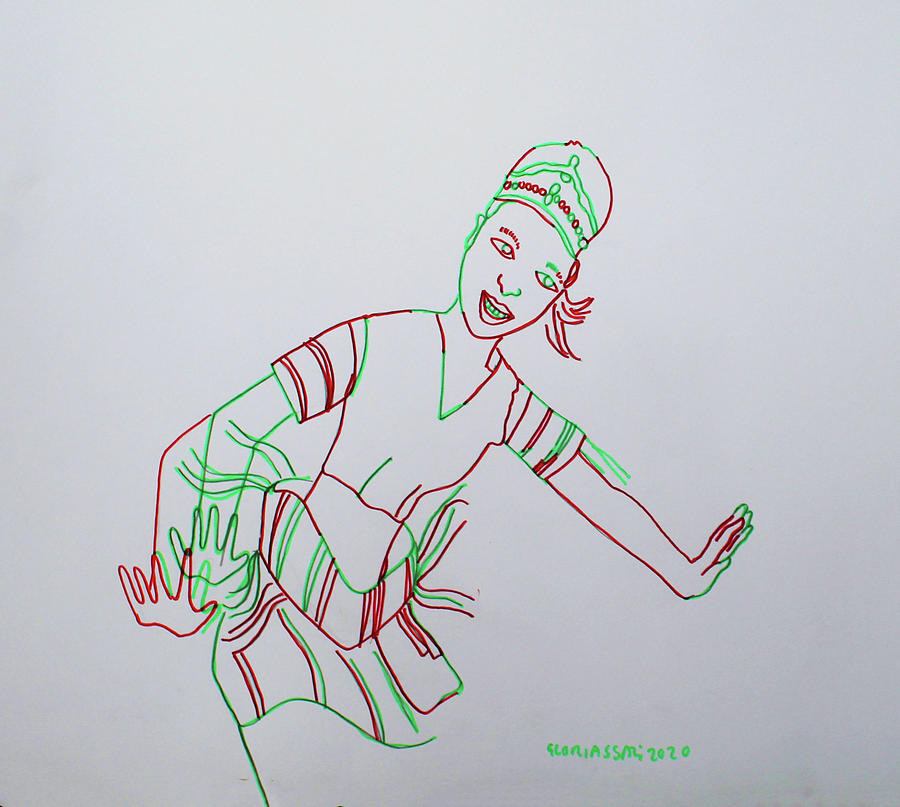 Busoga Traditional Dance Uganda #17 Painting by Gloria Ssali