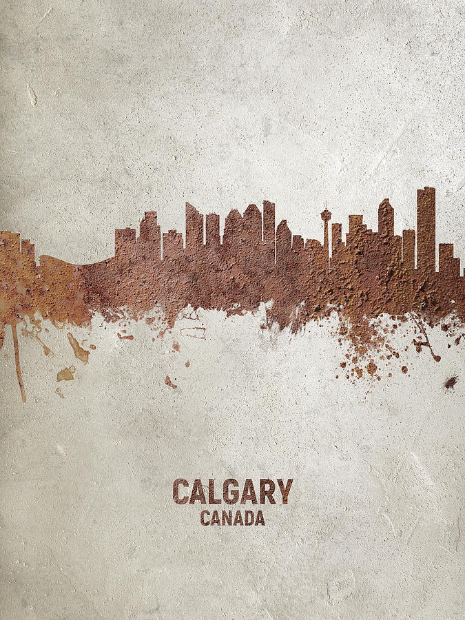 Skyline Digital Art - Calgary Canada Skyline #17 by Michael Tompsett