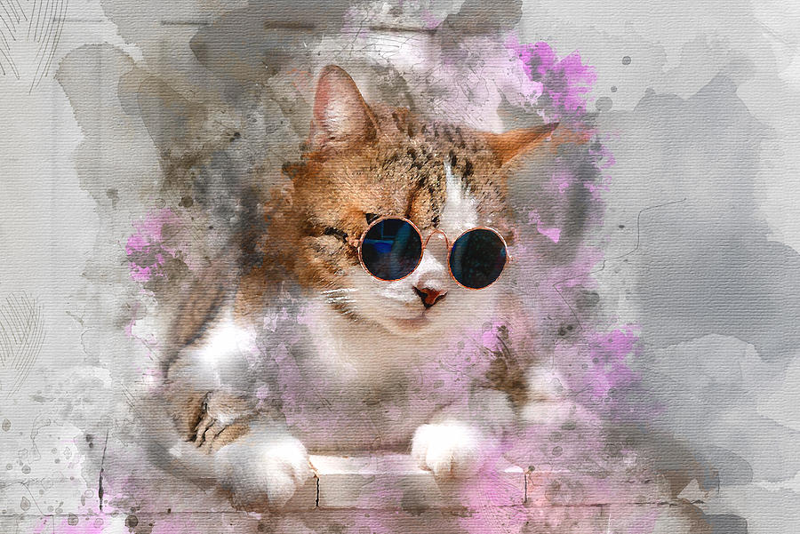 Cool Cat #17 Mixed Media by Marvin Blaine