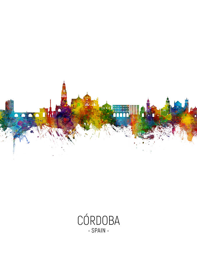 Cordoba Spain Skyline #17 Digital Art by Michael Tompsett