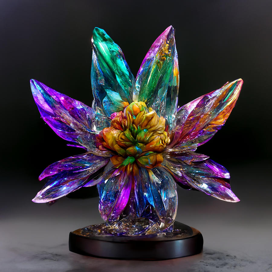 Crystal Flower #17 Digital Art by Kristina Mit
