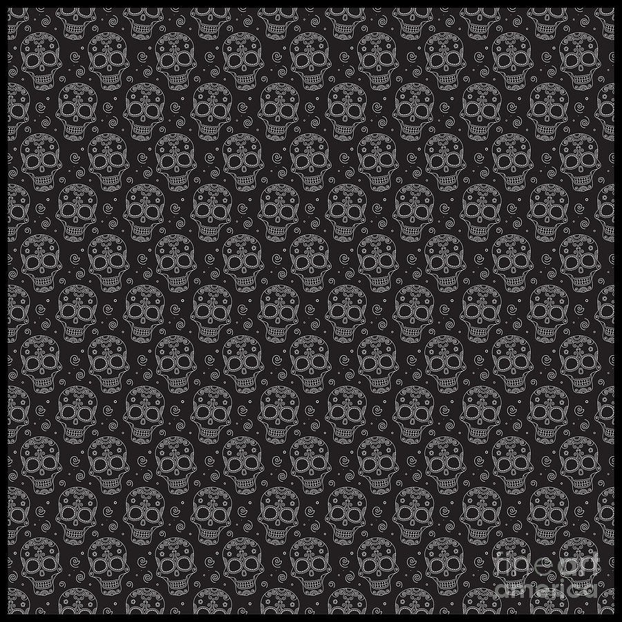 Halloween Digital Art - Day Of The Dead Pattern Dia De Los Muertos Skull #17 by Mister Tee