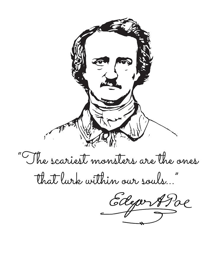 Edgar Allan Poe Quotes Inspirational On Love Death Drawing By Bruno Oliveira