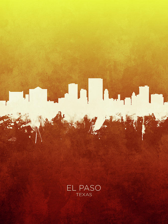 El Paso Texas Skyline #17 Digital Art by Michael Tompsett