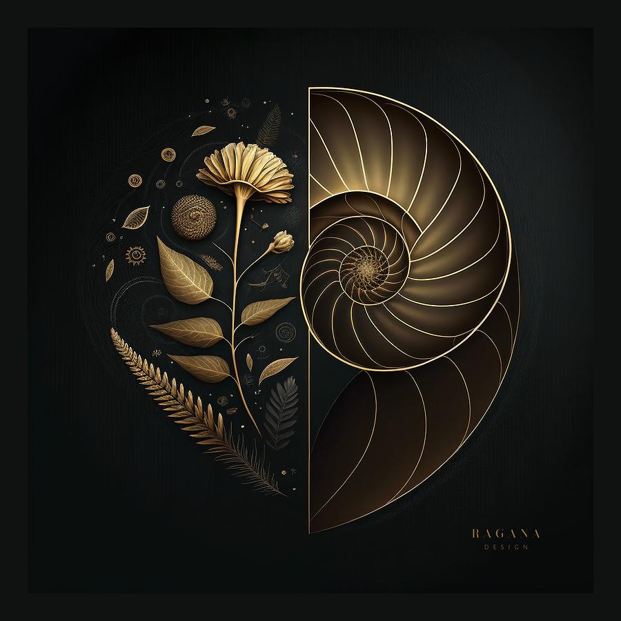 Fibonacci Golden Ratio in Elegant and Exclusive Golden and Black Design ...