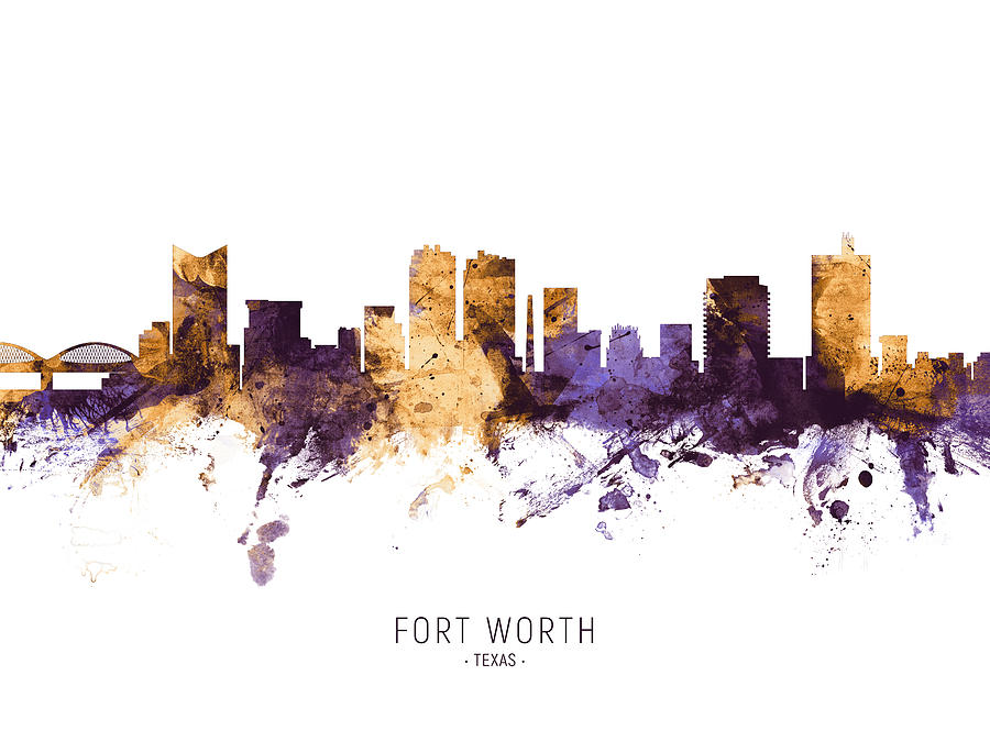 Fort Worth Texas Skyline #17 Digital Art by Michael Tompsett