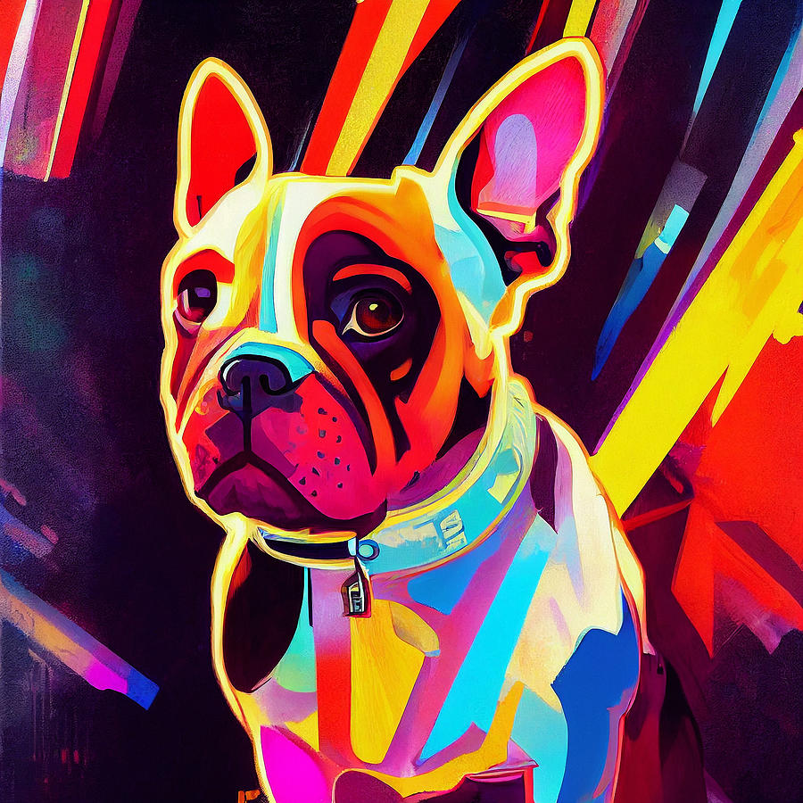 Dog Mixed Media - French bulldog #17 by SampadArt Gallery