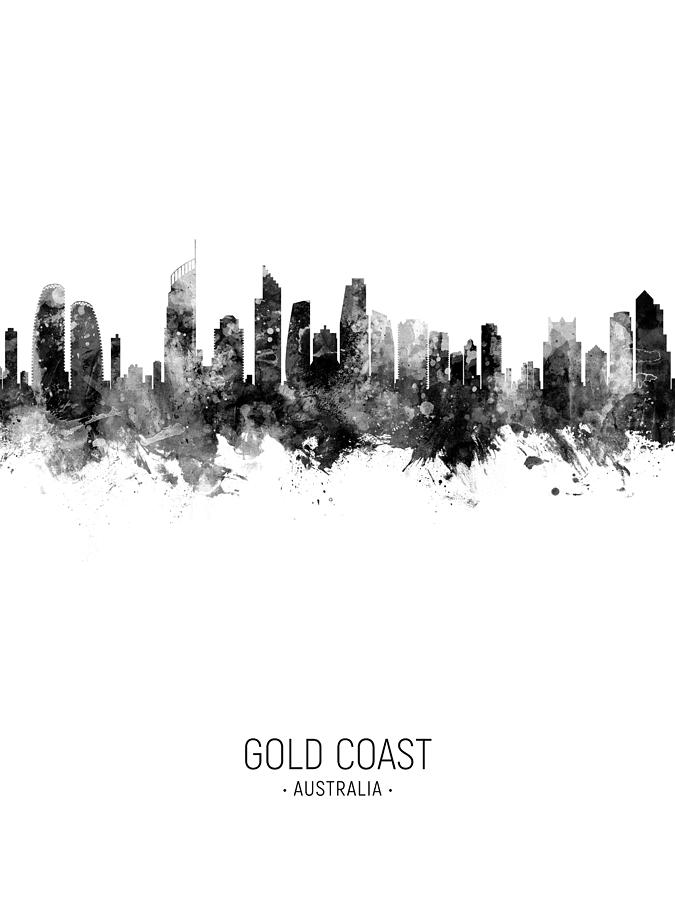 Gold Coast Australia Skyline #17 Digital Art by Michael Tompsett