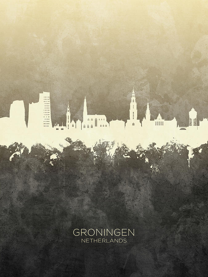 Groningen The Netherlands Skyline #17 Digital Art by Michael Tompsett
