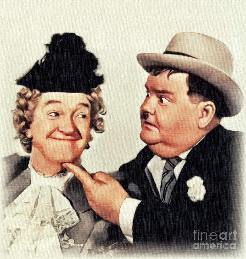 Laurel and Hardy, Hollywood Legends #17 Painting by Esoterica Art Agency