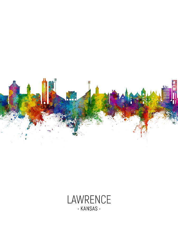 Lawrence Kansas Skyline #17 Digital Art by Michael Tompsett