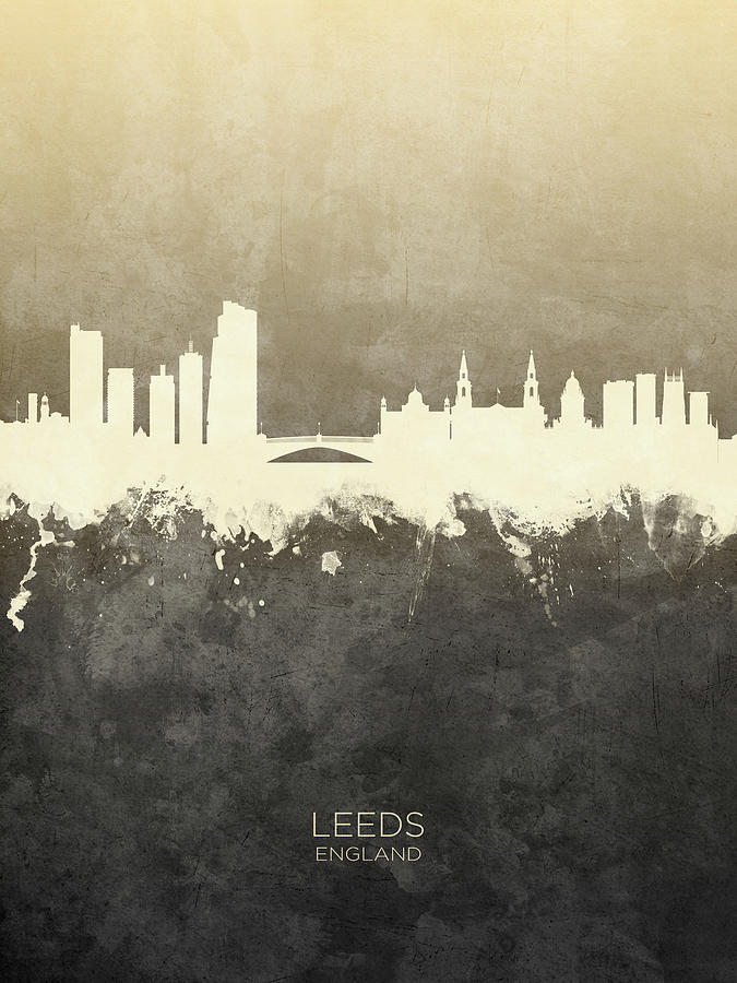 Leeds England Skyline #17 Digital Art by Michael Tompsett