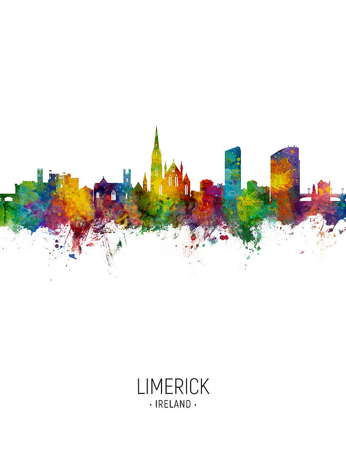 Limerick Ireland Skyline #17 Digital Art by Michael Tompsett