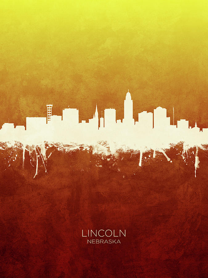 Lincoln Skyline Digital Art - Lincoln Nebraska Skyline #17 by Michael Tompsett
