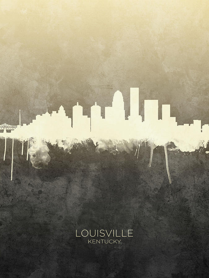 Louisville Kentucky City Skyline Digital Art by Michael Tompsett | Fine ...