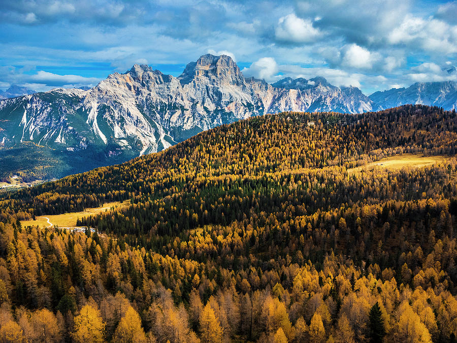 Magical autumn in the Dolomites. Federa lake. Photograph by Nicola ...