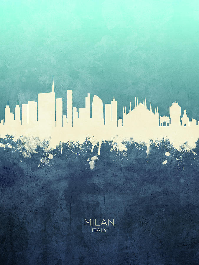 Milan Italy Skyline #17 Digital Art by Michael Tompsett