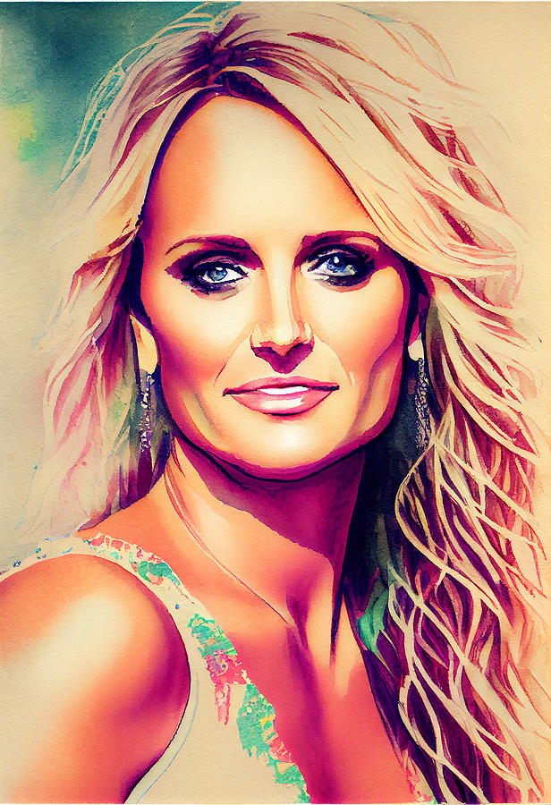 Miranda Lambert Watercolour Mixed Media by Tim Hill - Fine Art America