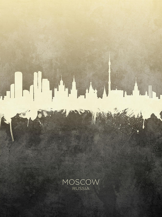 Moscow Digital Art - Moscow Russia Skyline #17 by Michael Tompsett