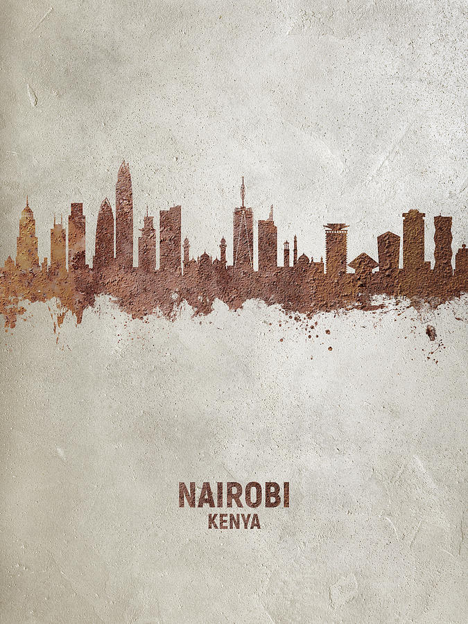 Nairobi Kenya Skyline #17 Digital Art by Michael Tompsett