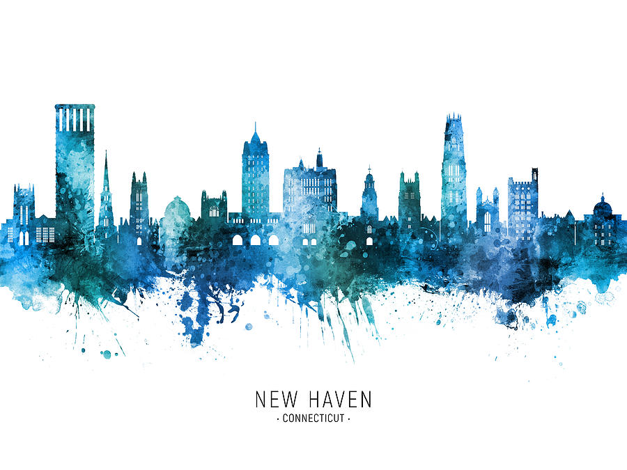 New Haven Connecticut Skyline #17 Digital Art by Michael Tompsett
