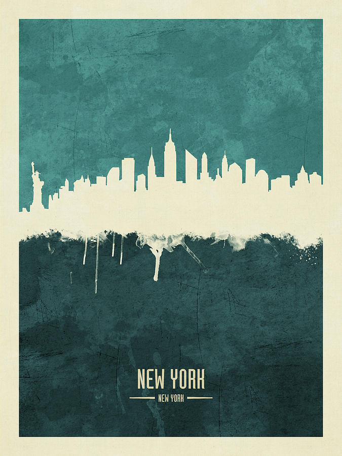 New York City Skyline #17 Digital Art by Michael Tompsett