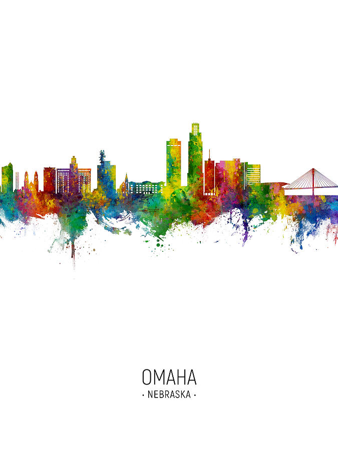Omaha Nebraska Skyline #17 Digital Art by Michael Tompsett