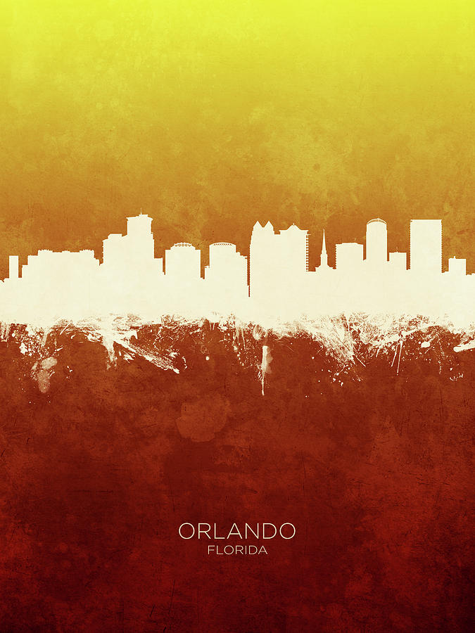 Orlando Florida Skyline #17 Digital Art by Michael Tompsett