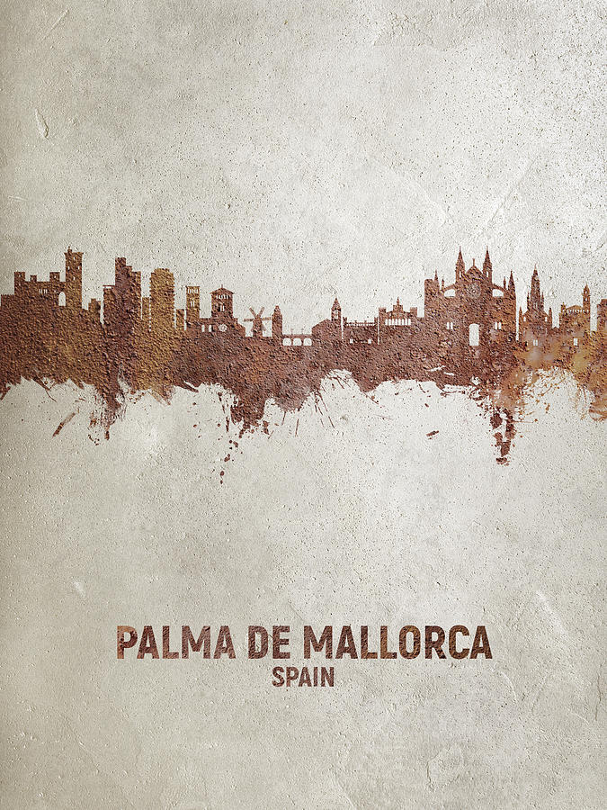 Palma de Mallorca Spain Skyline #17 Digital Art by Michael Tompsett
