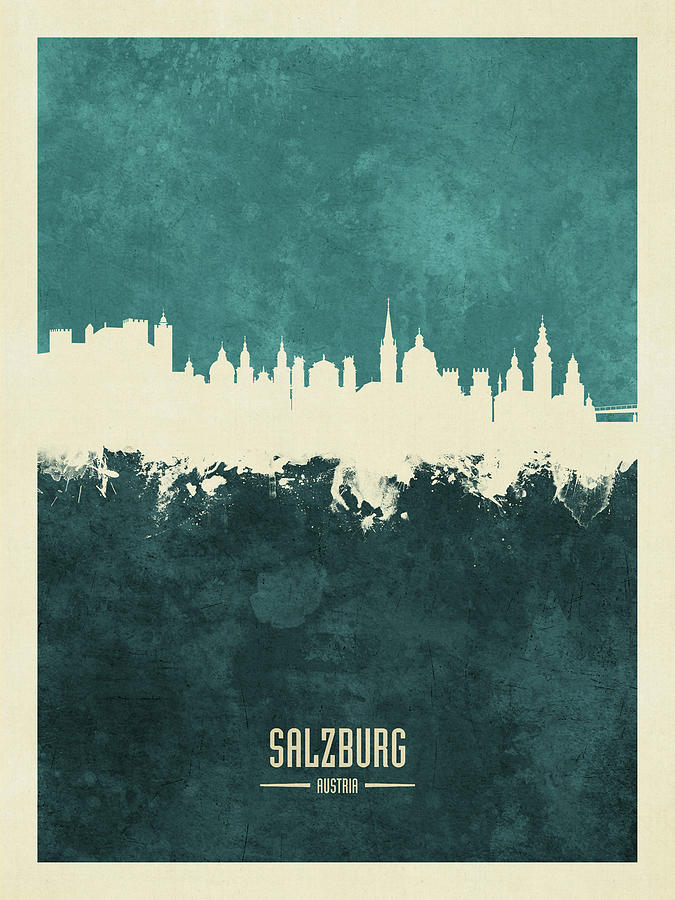 Salzburg Austria Skyline #17 Digital Art by Michael Tompsett