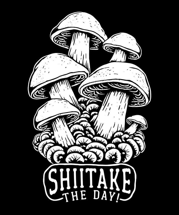 Mushroom Digital Art - Shiitake Mushroom Forest Fungi Shiitake Moral Vegan Umami #17 by Toms Tee Store