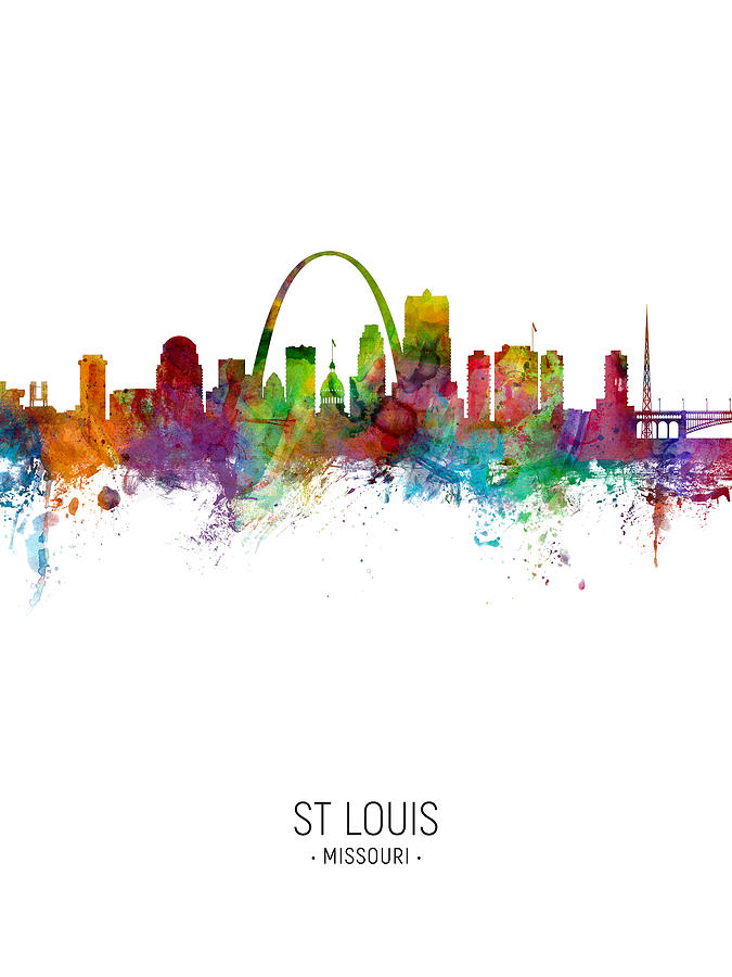St Louis Missouri Skyline #17 Digital Art by Michael Tompsett