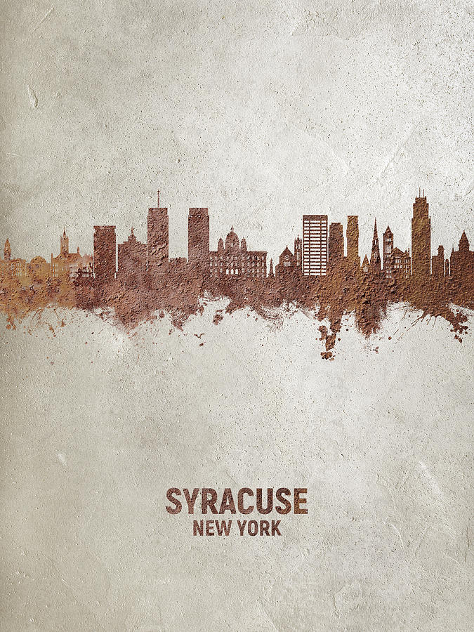 Syracuse New York Skyline #17 Digital Art by Michael Tompsett