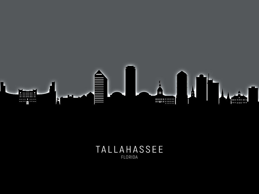 Tallahassee Digital Art - Tallahassee Florida Skyline #17 by Michael Tompsett