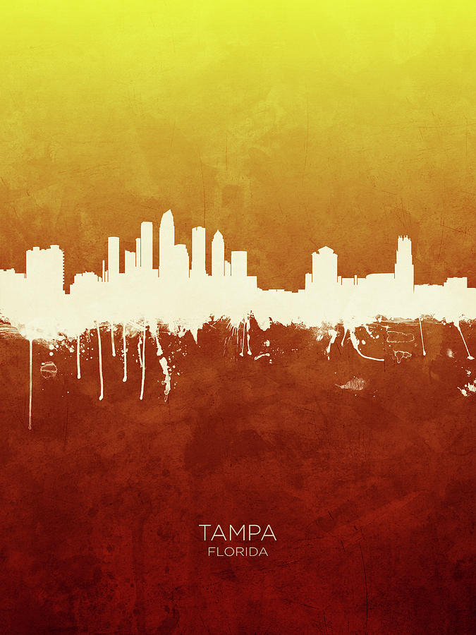 Tampa Florida Skyline #17 Digital Art by Michael Tompsett