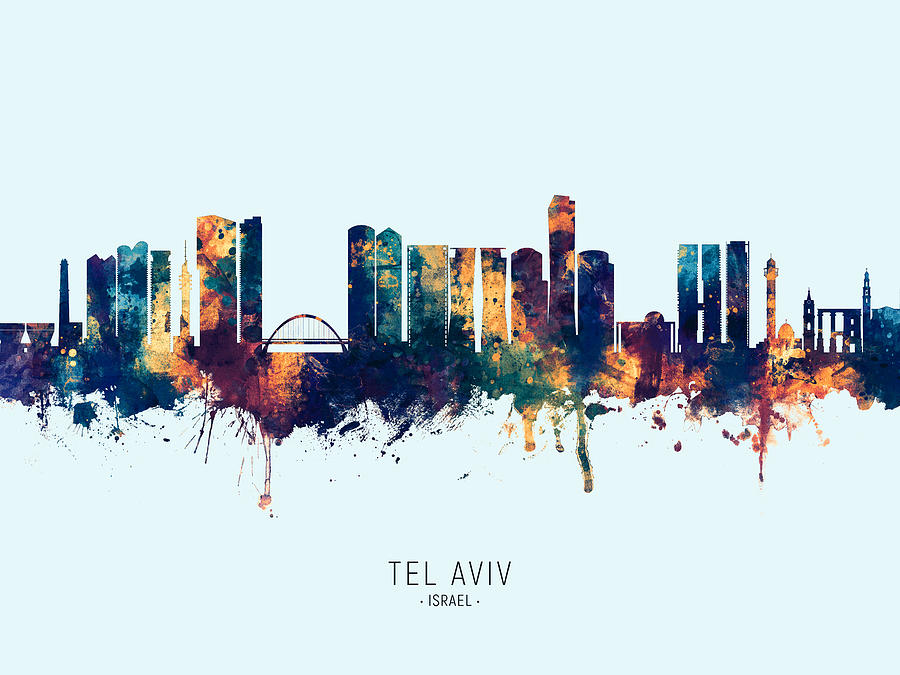 Tel Aviv Israel Skyline #17 Digital Art by Michael Tompsett