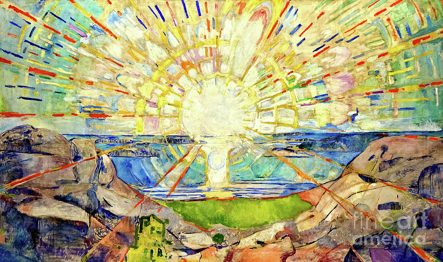 Edvard Munch Painting - The Sun by Edvard Munch  by Mango Art