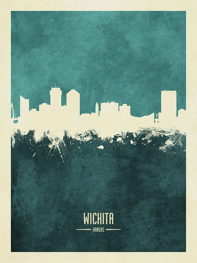Wichita Kansas Skyline #17 Digital Art by Michael Tompsett