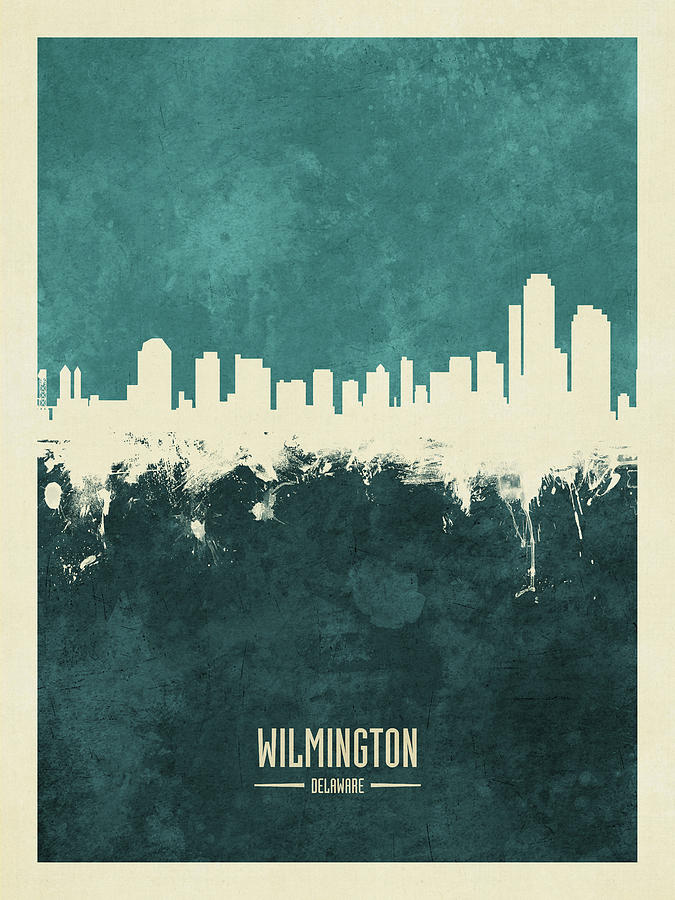 Wilmington Delaware Skyline #17 Digital Art by Michael Tompsett