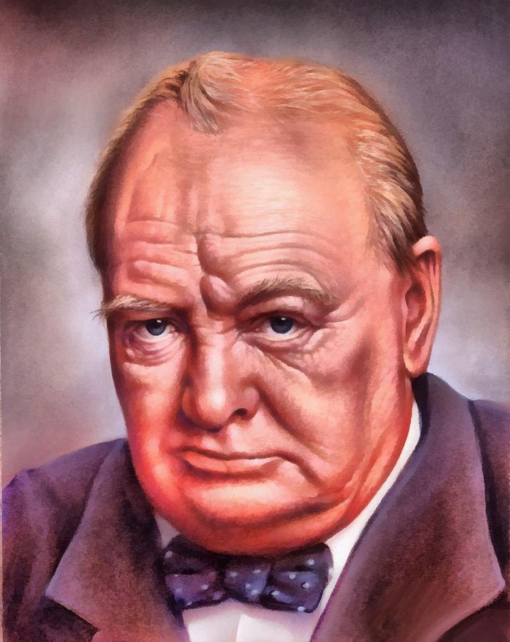 Winston Churchill Digital Art by Teri Mills