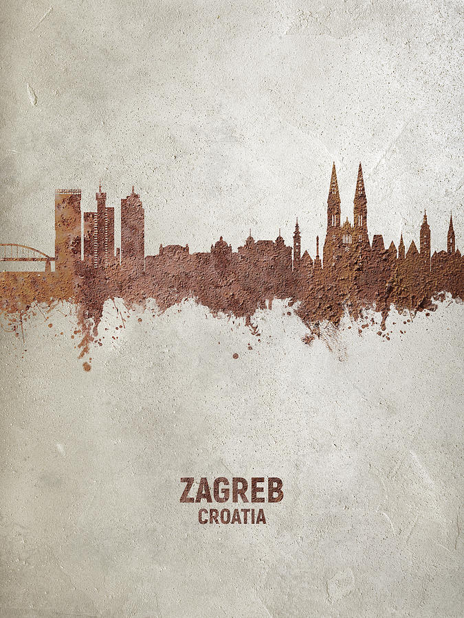 Zagreb Croatia Skyline #17 Digital Art by Michael Tompsett