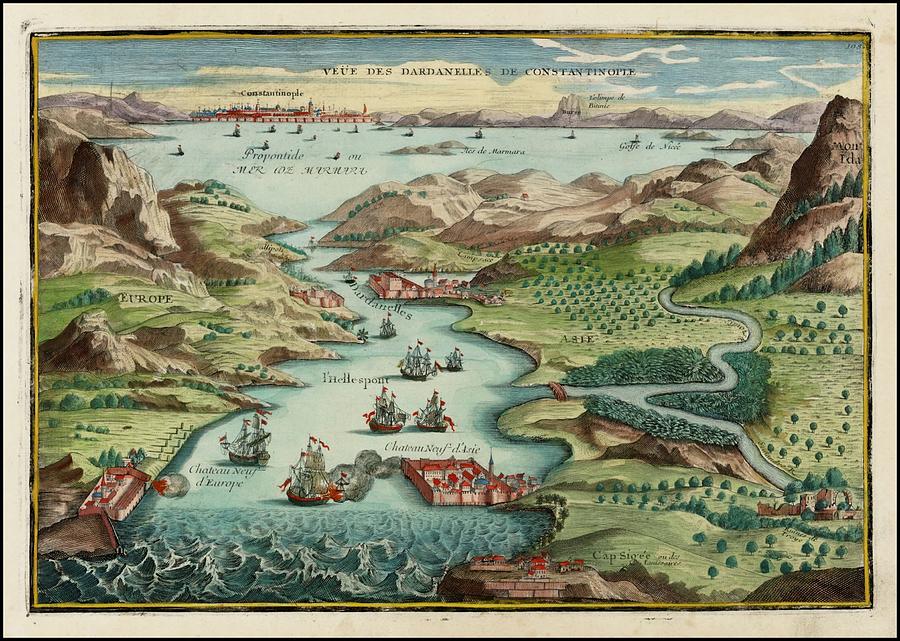 1705 Veue Des Dardanelles De Constantinople Painting