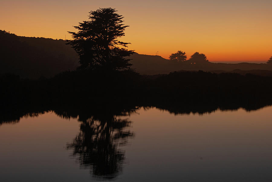 1.7060   Dusk at mouth of Russian River #17060 Photograph by Stephen Parker