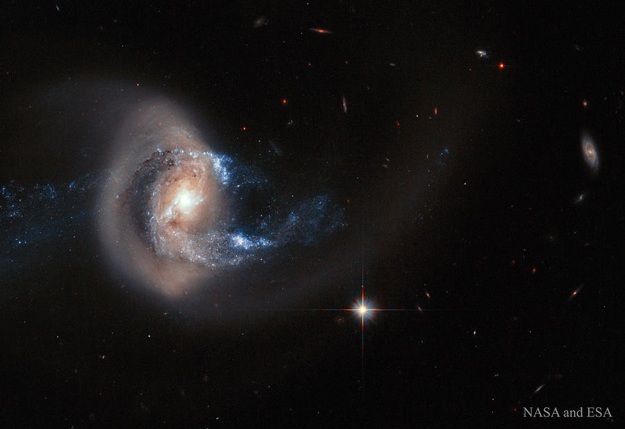 Nasa Photograph - 1726. Galaxy NGC 7714 After Collision  by Wan Razak