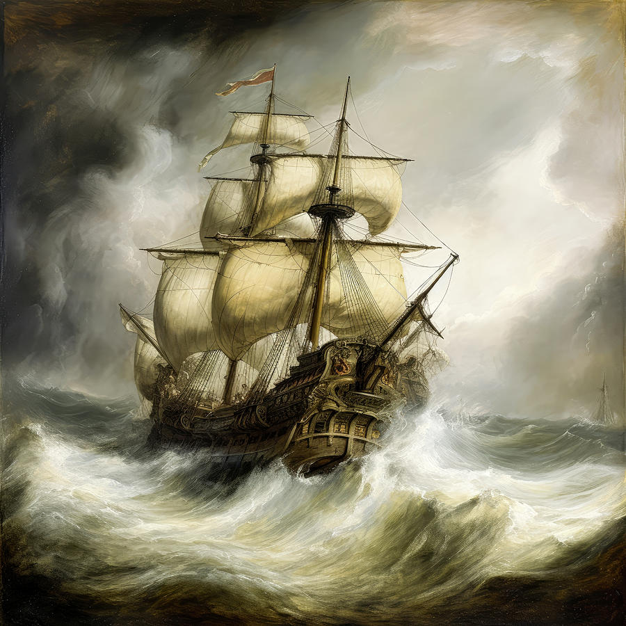 17th Century Galleon Digital Art by Fine Art Attic - Fine Art America