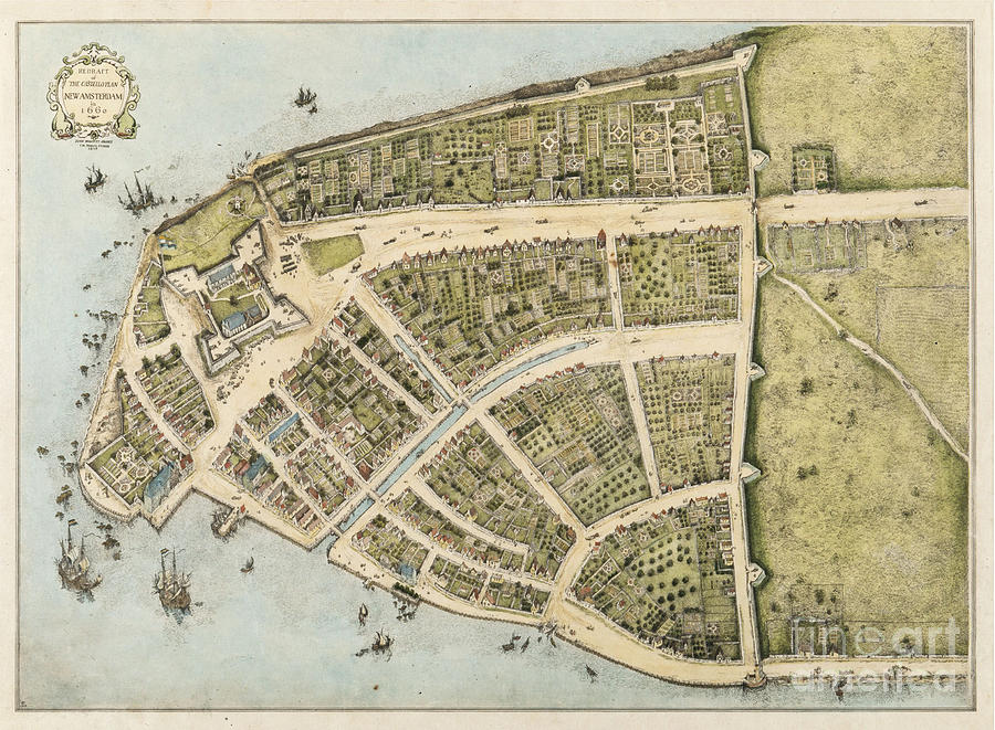 17th Century New Amsterdam in 1660 Photograph by Afinelyne