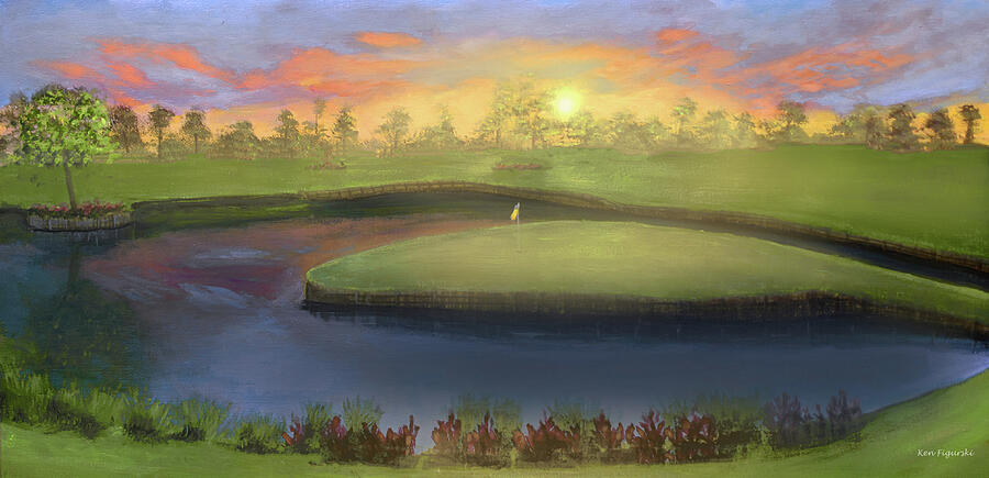 17th Hole At TCP Sawgrass Painting by Ken Figurski