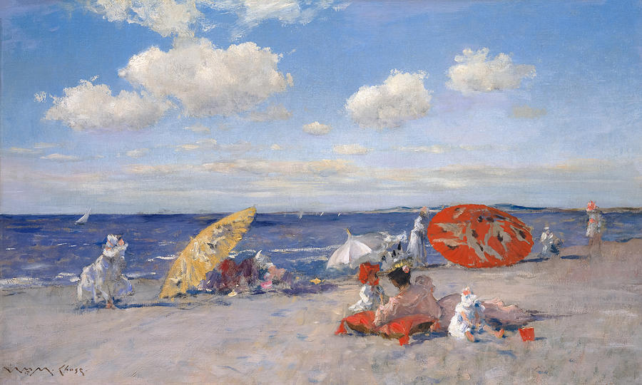 At The Seaside By William Merritt Chase Painting