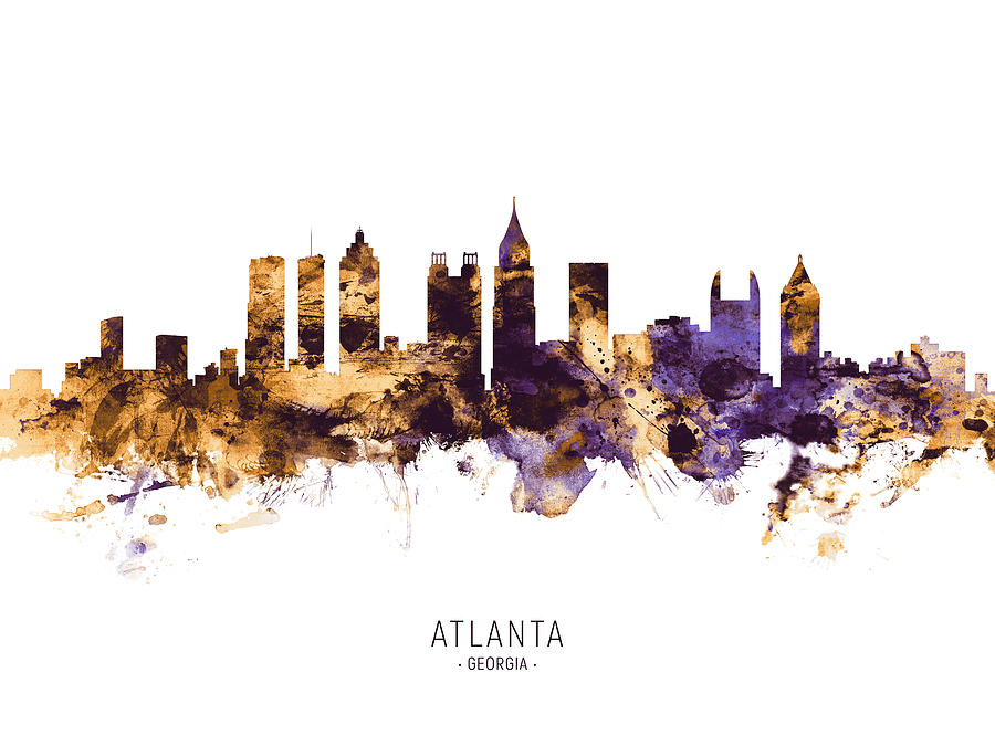 Atlanta Georgia Skyline #18 Digital Art by Michael Tompsett