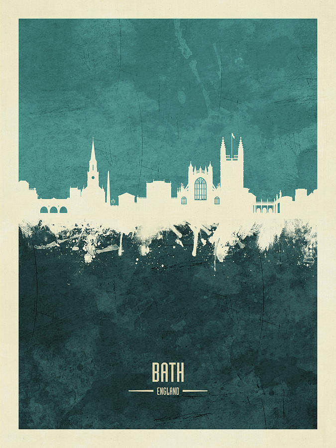 Bath England Skyline Cityscape #18 Digital Art by Michael Tompsett